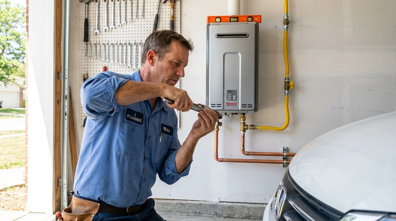 Tankless water heater installation by a Johns Plumbing LLC plumber in Ogallala